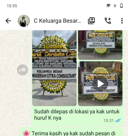 Pengiriman Papan Bunga Duka Cipadu Jaya